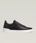 Triple Stitch Alligator Leather Sneakers