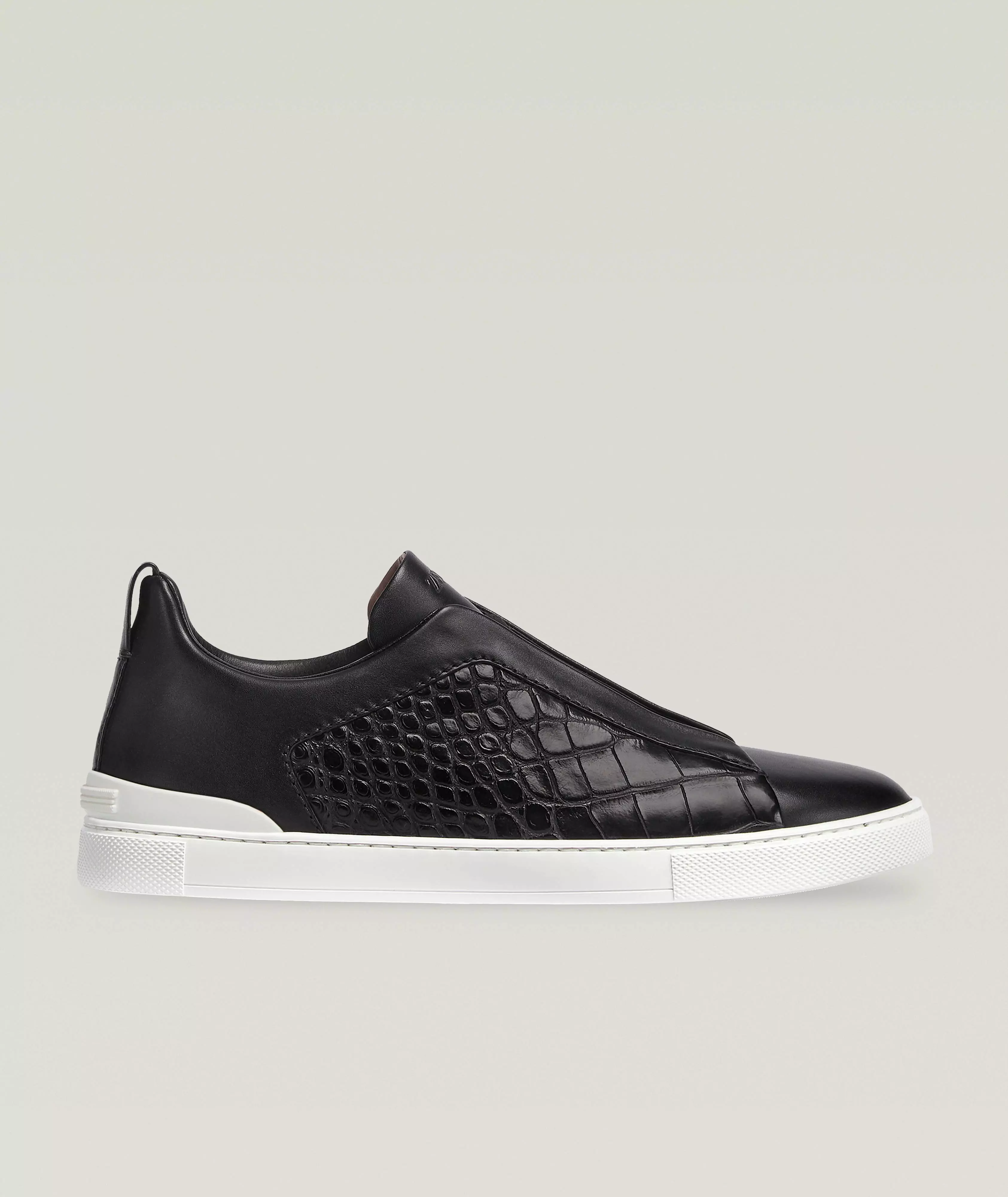Triple Stitch Alligator Leather Sneakers