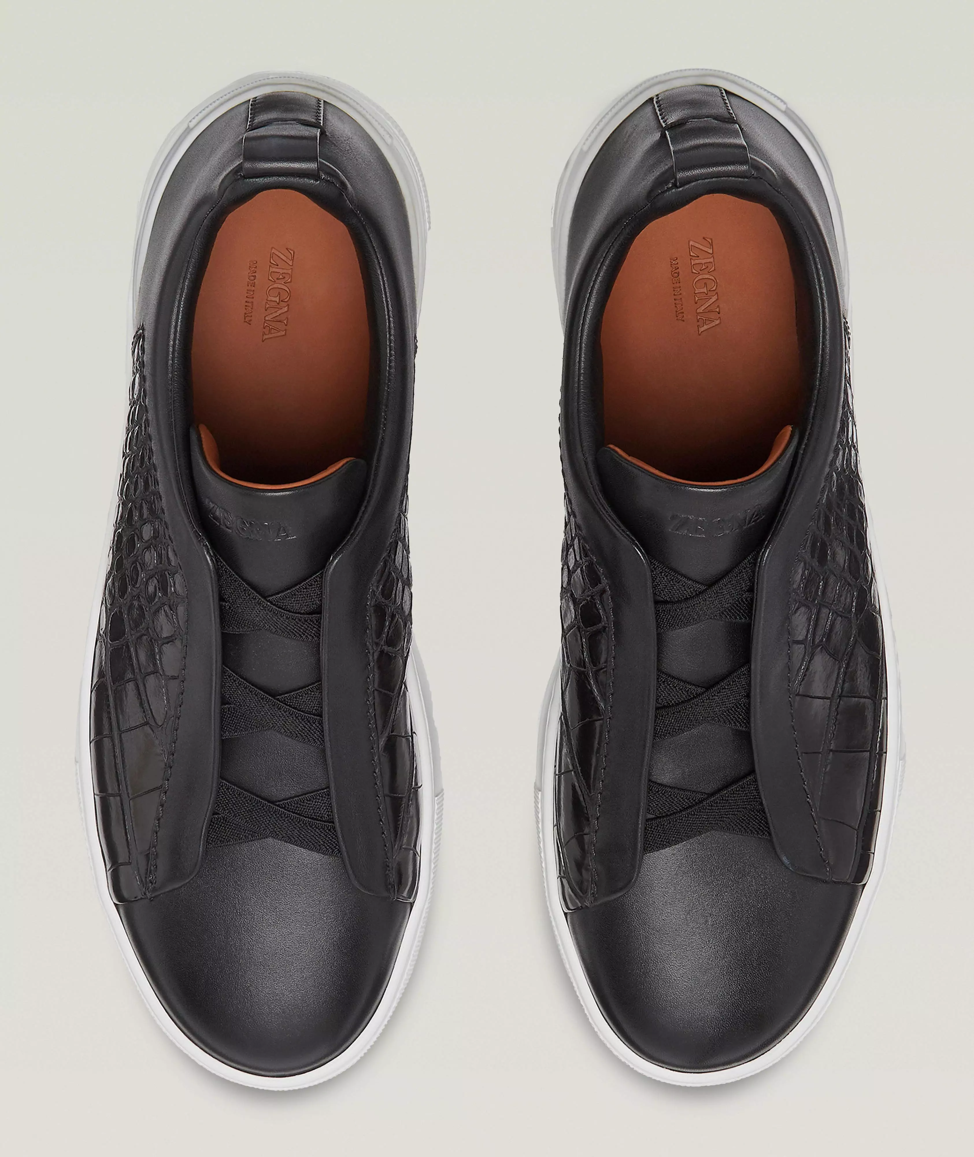 Triple Stitch Alligator Leather Sneakers