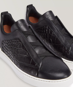 Triple Stitch Alligator Leather Sneakers