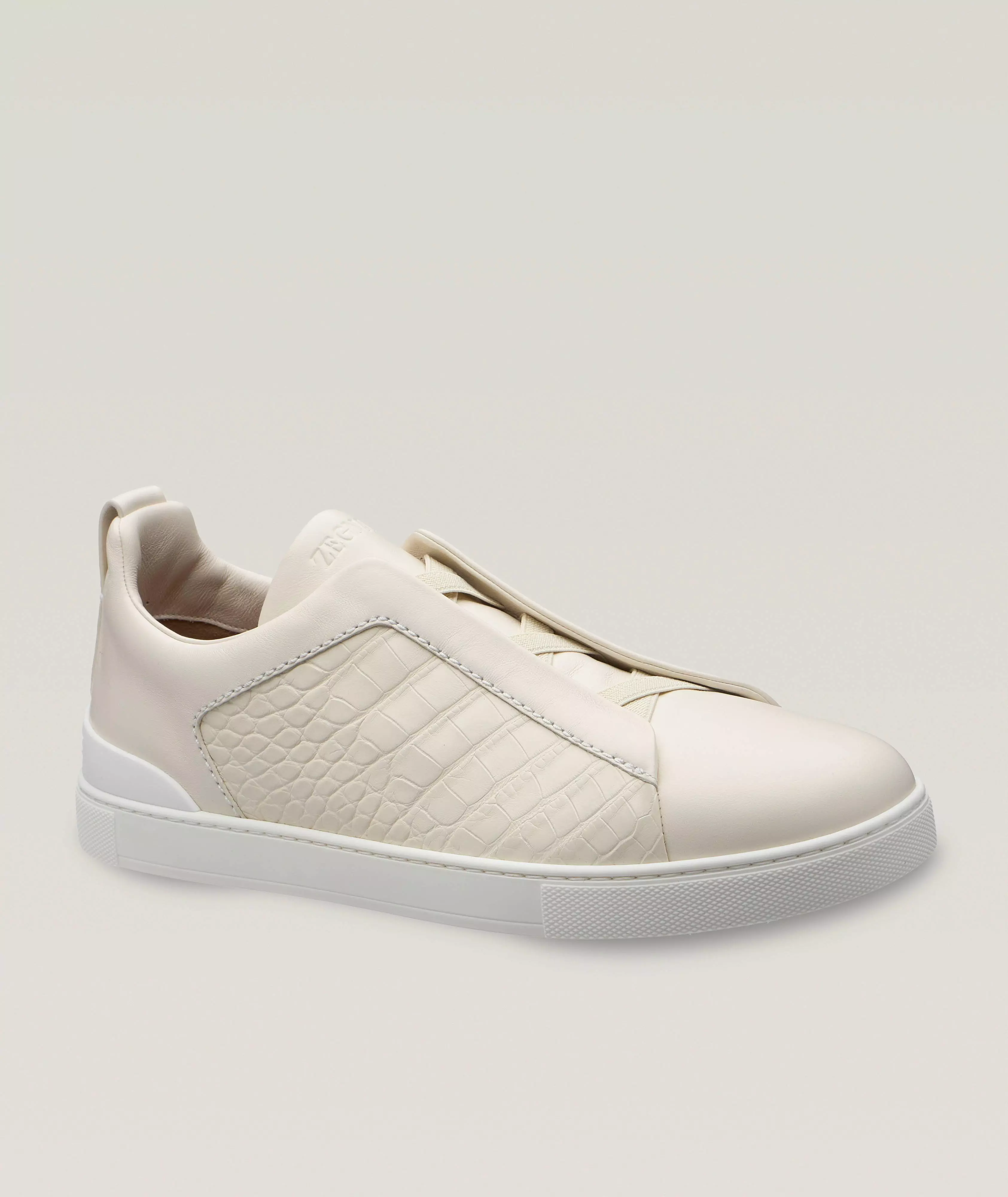 Triple Stitch Alligator Leather Sneakers