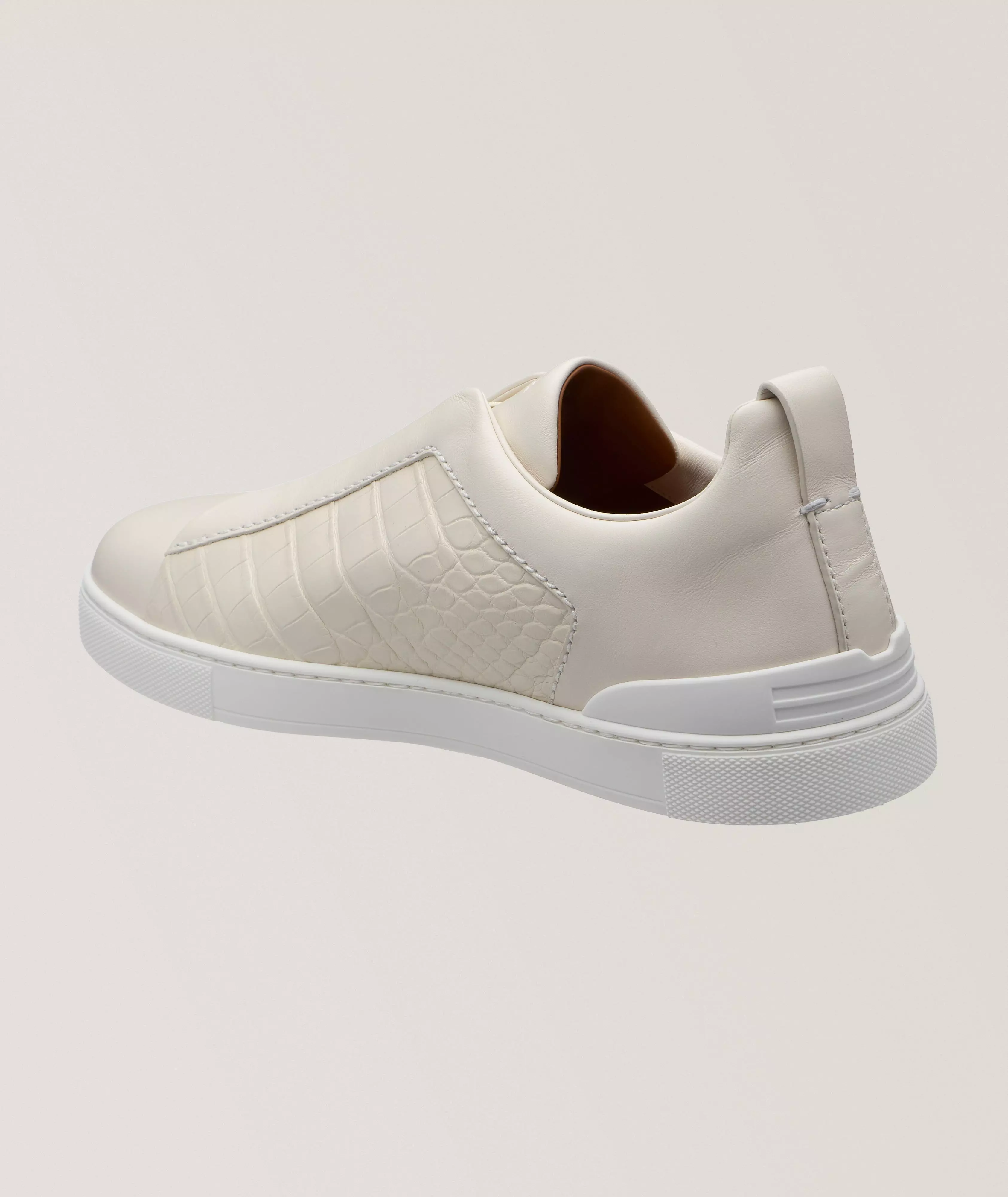Triple Stitch Alligator Leather Sneakers