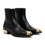 Black Leather Ankle Boots