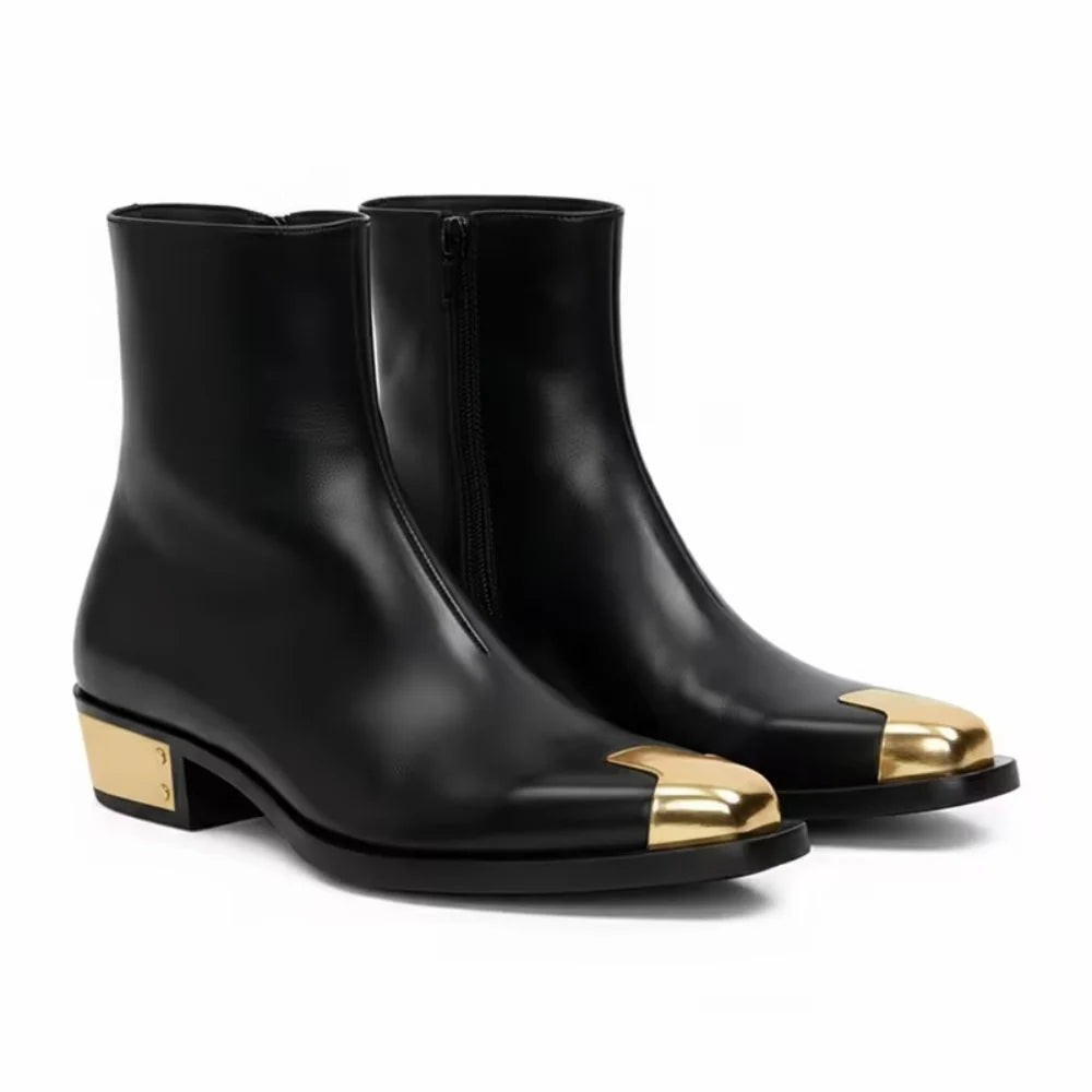 Black Leather Ankle Boots
