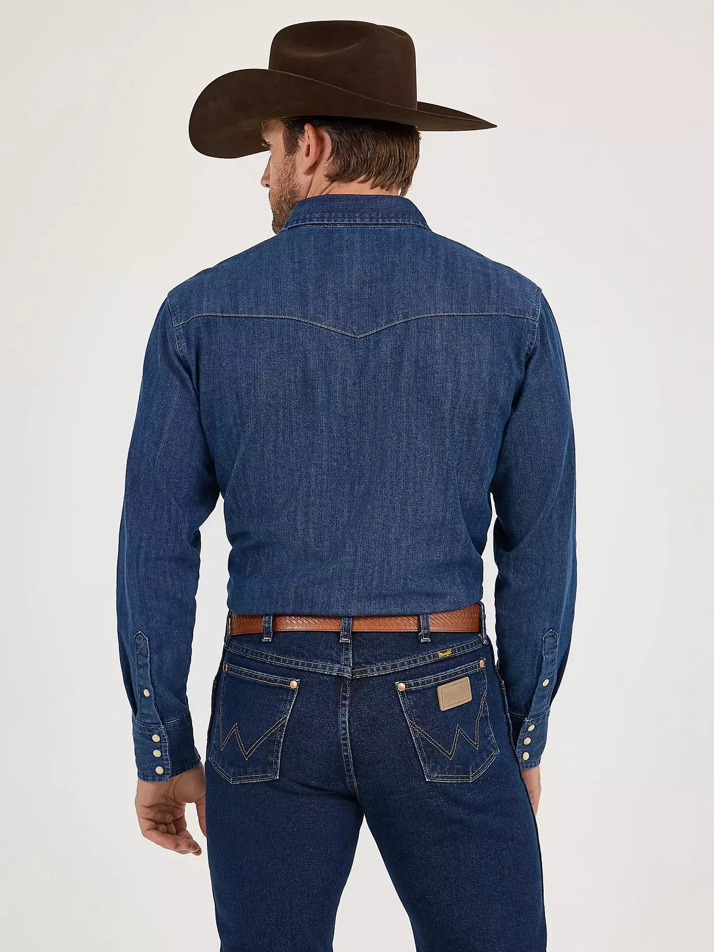 Long Sleeve Western Denim Snap Work Shirt