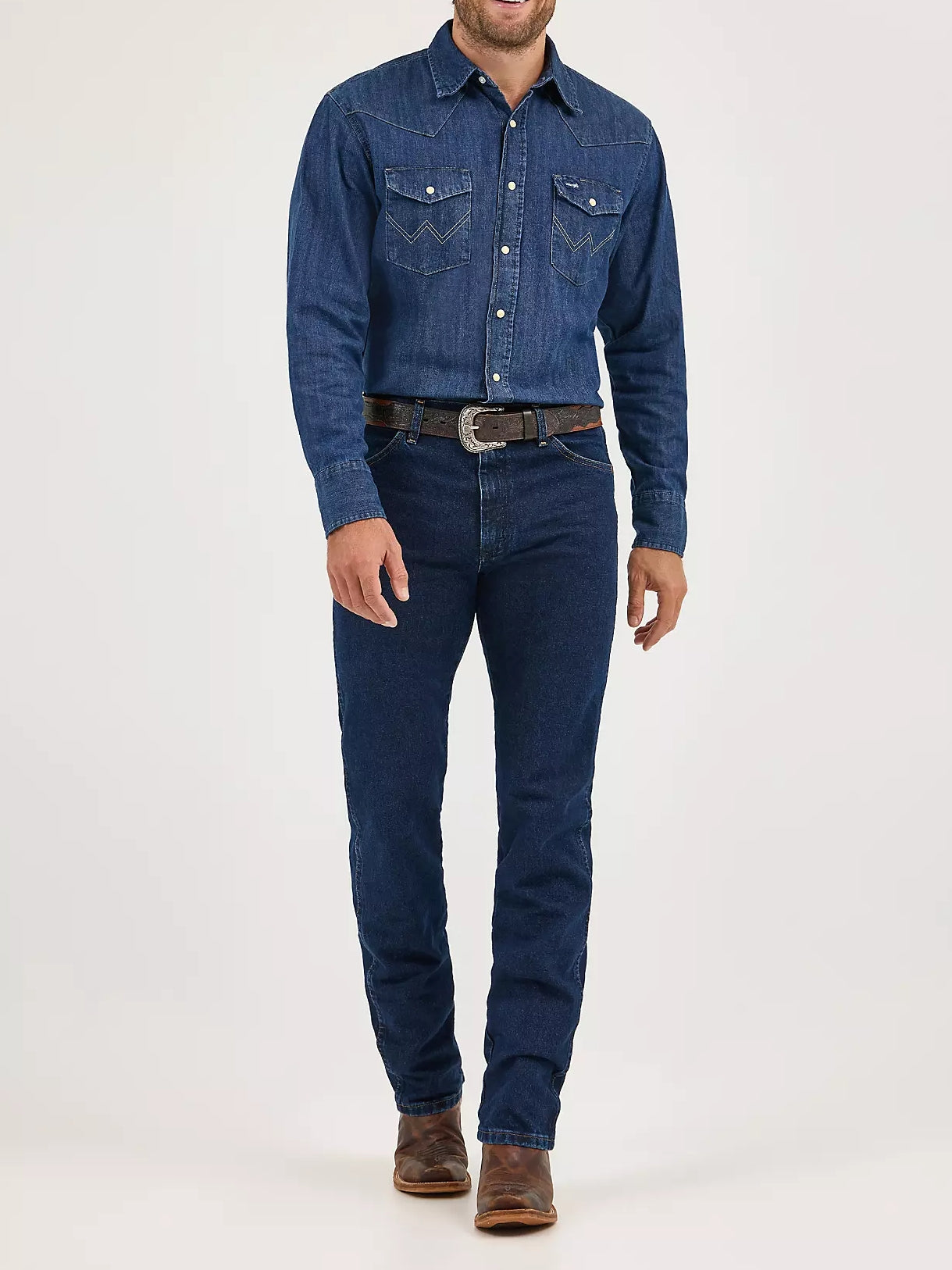 Long Sleeve Western Denim Snap Work Shirt