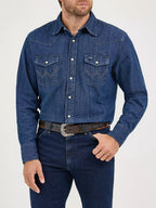 Long Sleeve Western Denim Snap Work Shirt