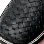 Black Basketweave Leather Boots