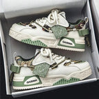 Low Top Patched Design Sneakers