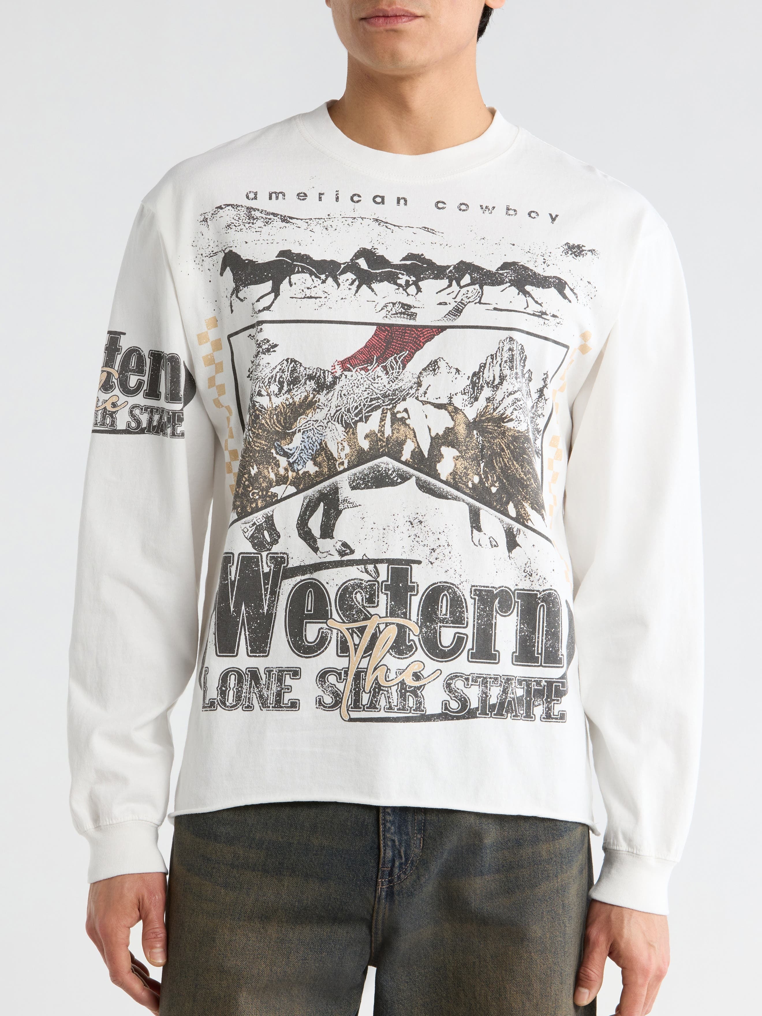 Western Long Sleeve Graphic T-Shirt