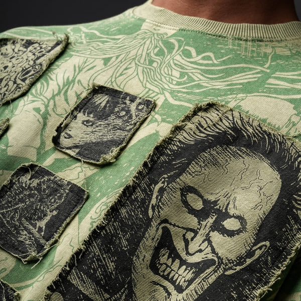 Elements Of Horror Heavy Patchworked Washed Tshirt