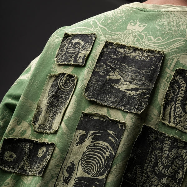 Elements Of Horror Heavy Patchworked Washed Tshirt