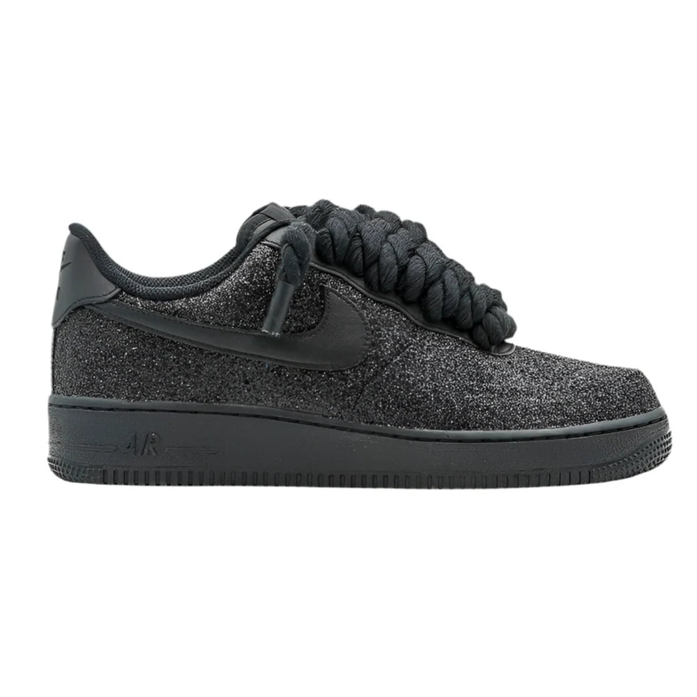 AF Rope Laces Custom Black “Glitter” Sneaker