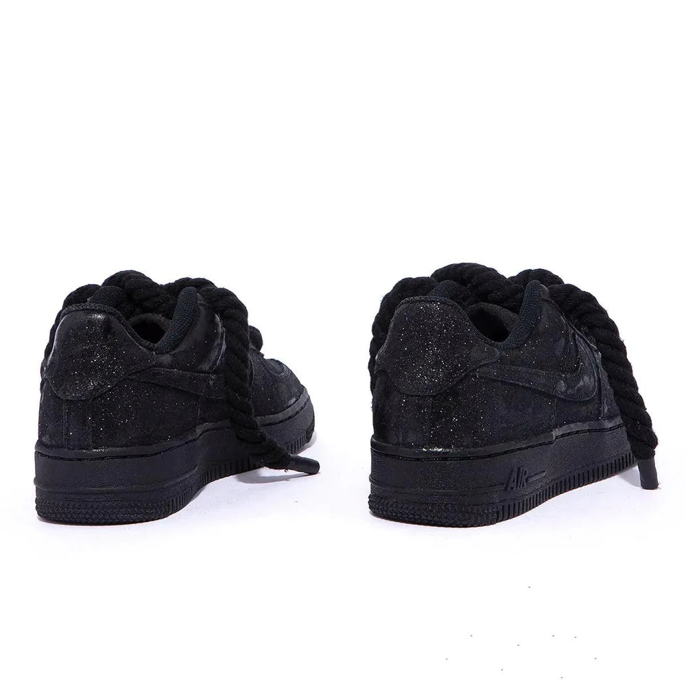 AF Rope Laces Custom Black “Glitter” Sneaker