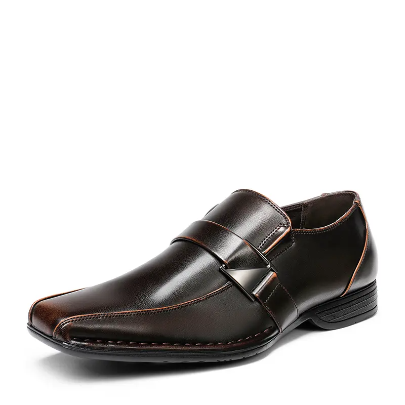Men's Buckle Strap Flat Dress Loafers