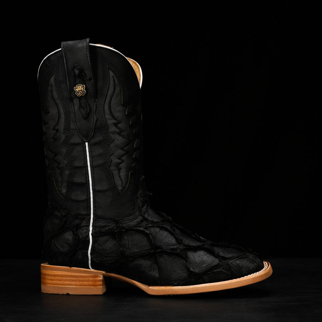 Matte Black Pirarucu – Arena Square Toe