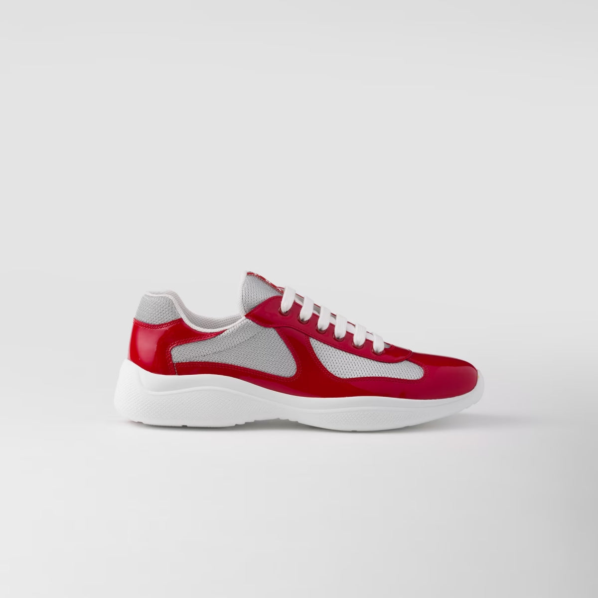 Patent Leather And Technical Fabric Sneakers