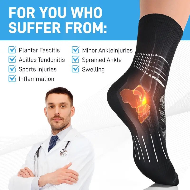 Compression Ankle Support Crew Socks