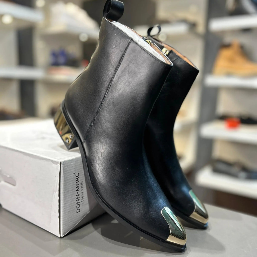 Black Leather Ankle Boots